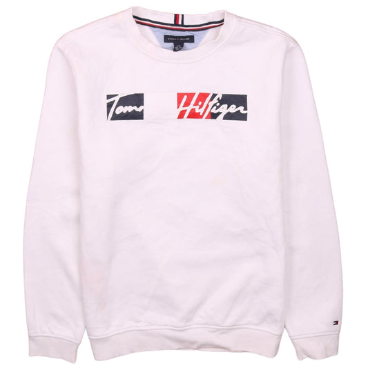 Tommy Hilfiger Boys White Logo Pullover Sweatshirt 12-14 Years