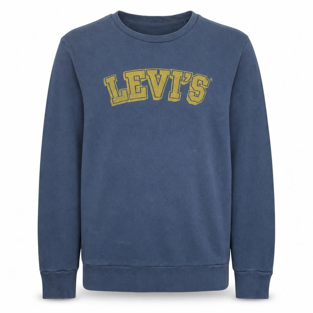 Levi's Men's Blue Crew Neck Graphic Logo Pullover Sweatshirt L