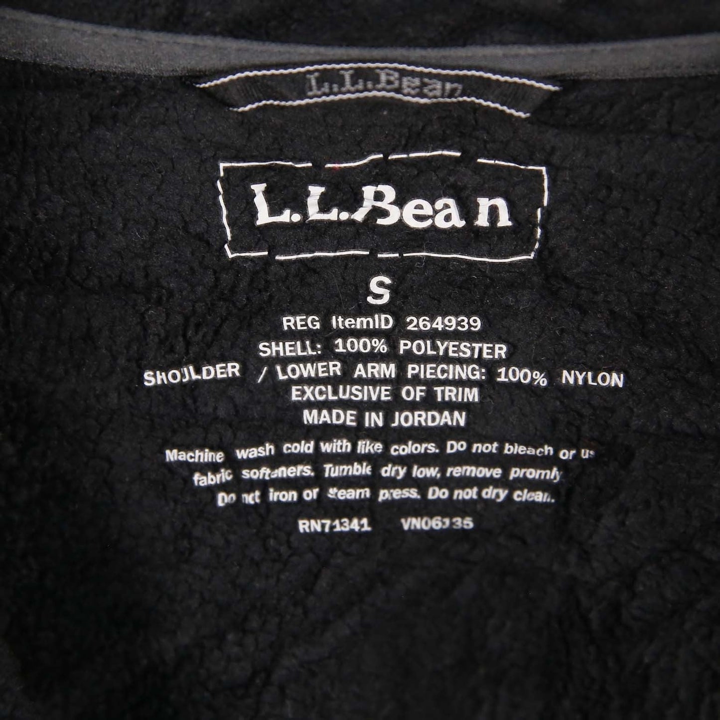L.L. Bean Men's Black S Fleece Outdoor Full Zip Jacket