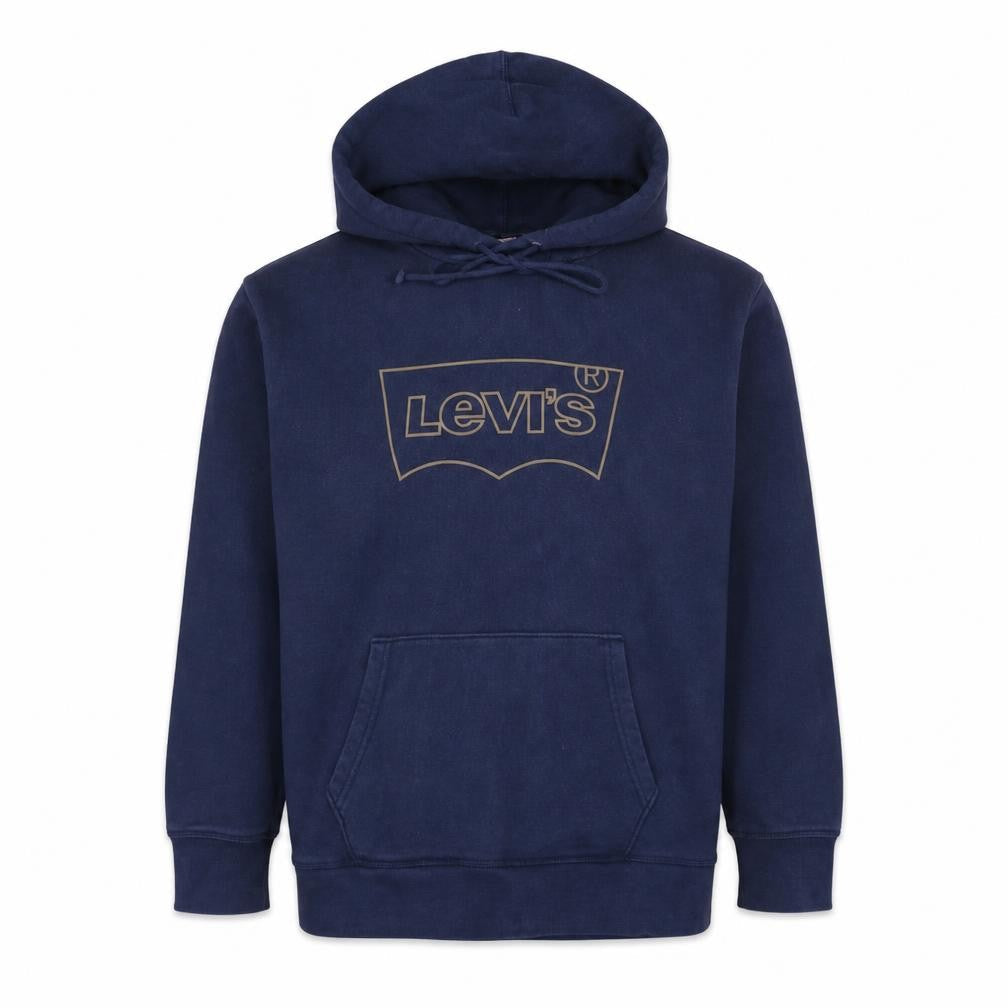 Levi's Men's Blue Pullover Hoodie L Logo Graphic Cotton Fleece