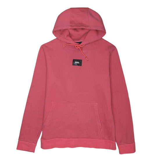 Diesel Womens Pink Pullover Hoodie Small Cotton Blend Casual