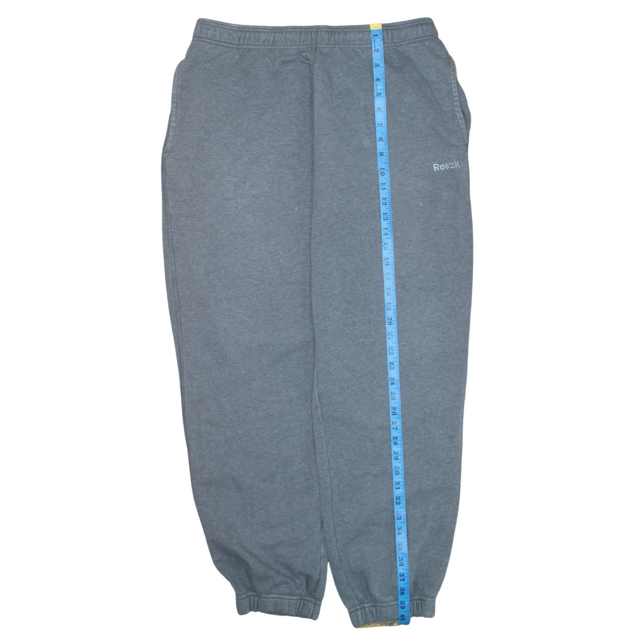 Reebok Men's Grey Fleece Sweatpants L Regular Fit Casual Trousers