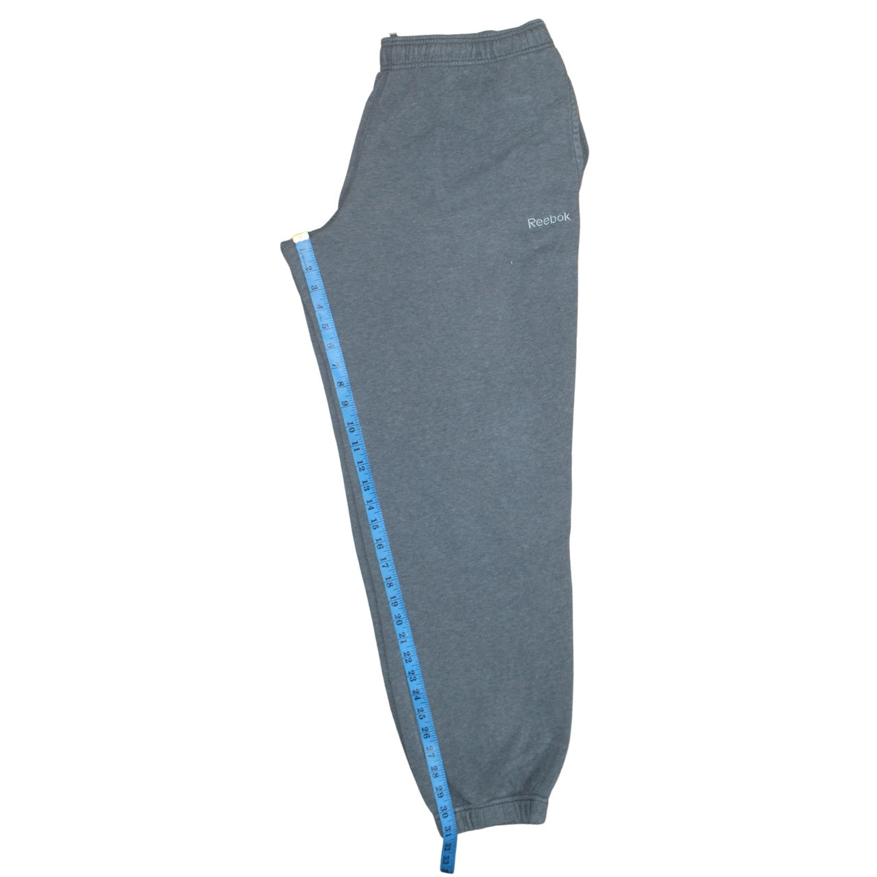Reebok Men's Grey Fleece Sweatpants L Regular Fit Casual Trousers