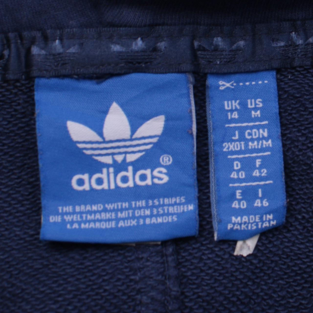 Adidas Women’s Blue Full Zip Hoodie Size 14 Logo Print Casual