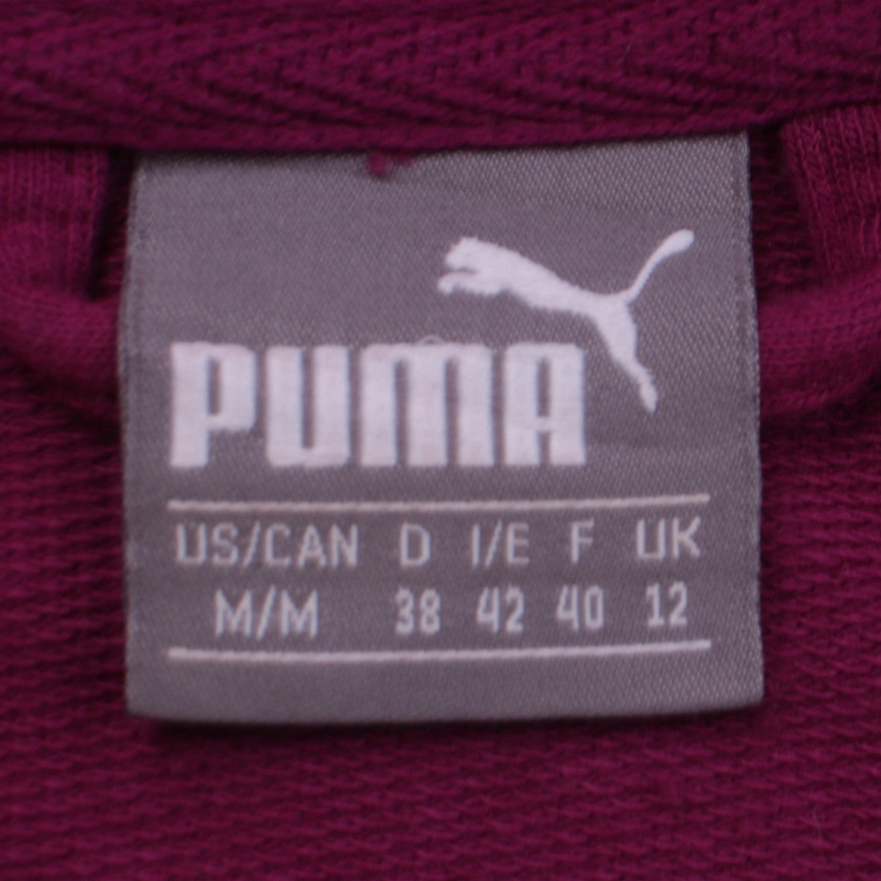 Puma Womens Purple Full Zip Sweatshirt Size 12 Classic Fit