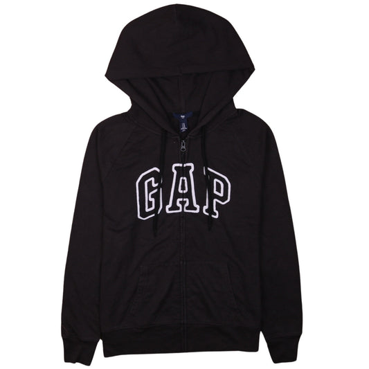 GAP Womens Black Full Zip Hoodie Medium Cotton Blend Casual