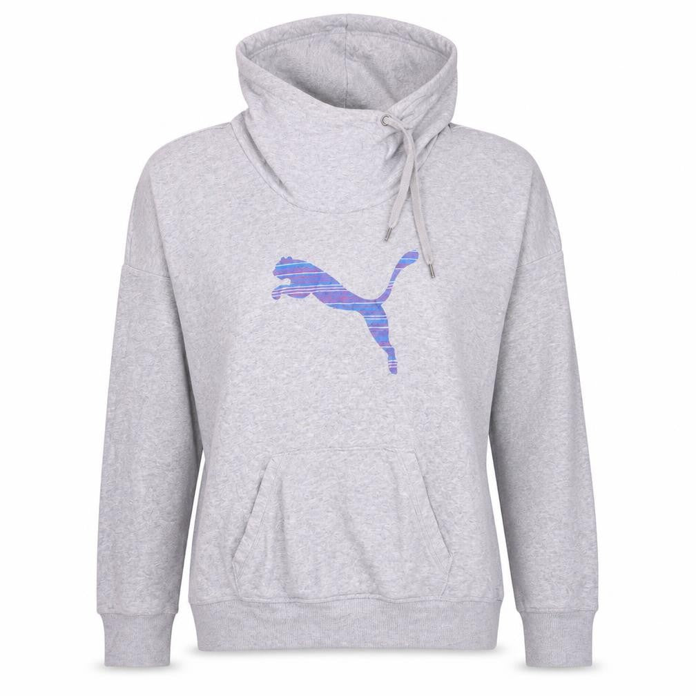 Puma Womens Grey Hoodie Size 14 Pullover Lightweight Cotton Blend