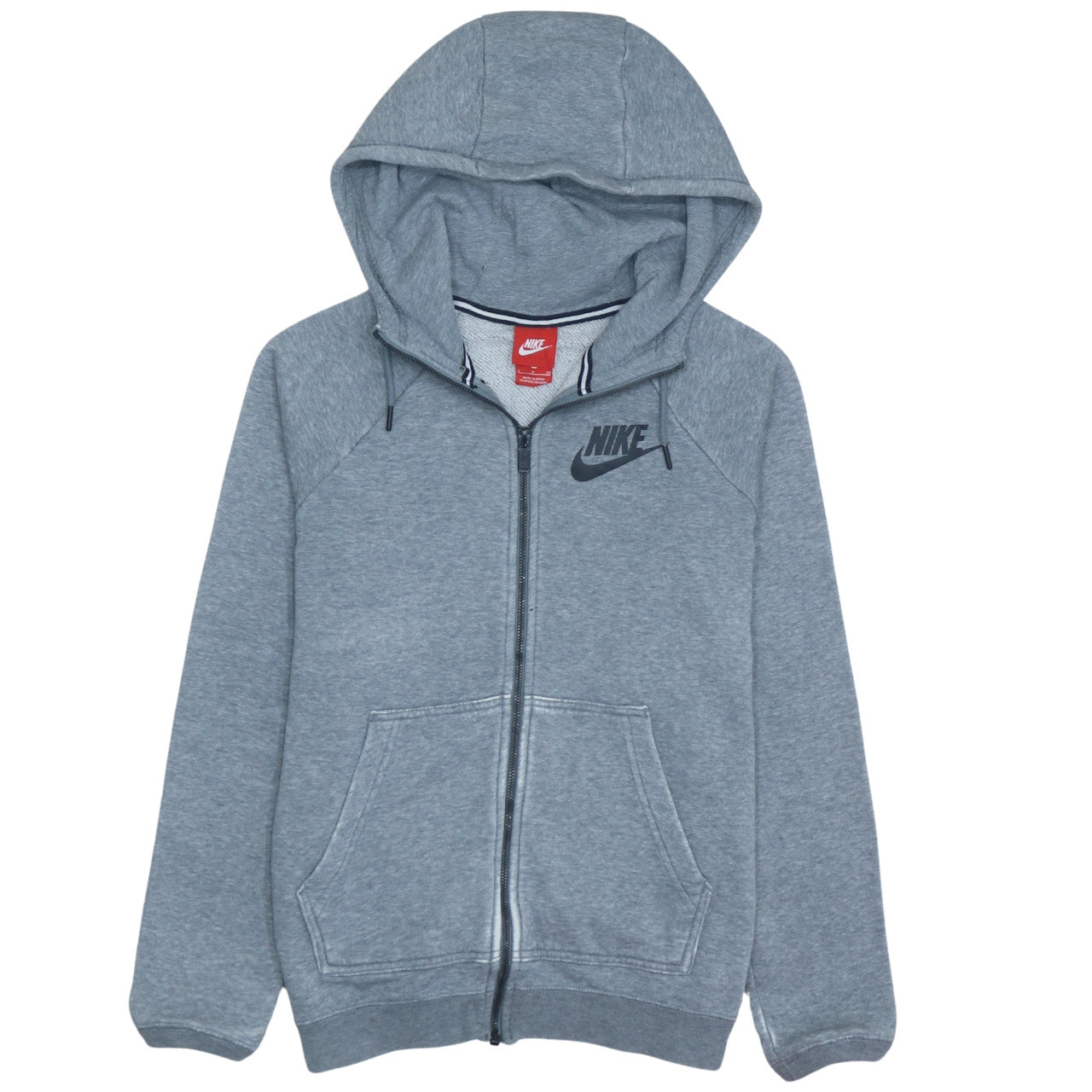 Nike Men's Grey Full Zip Hoodie Small Regular Fit Sportswear