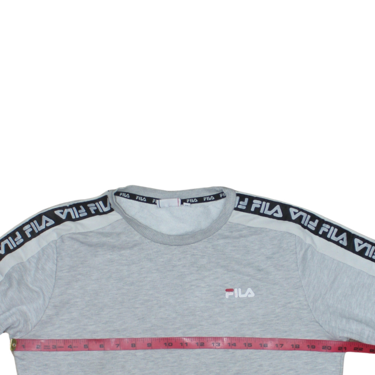 Fila Men’s Grey Logo Tape Crew Neck Sweatshirt M