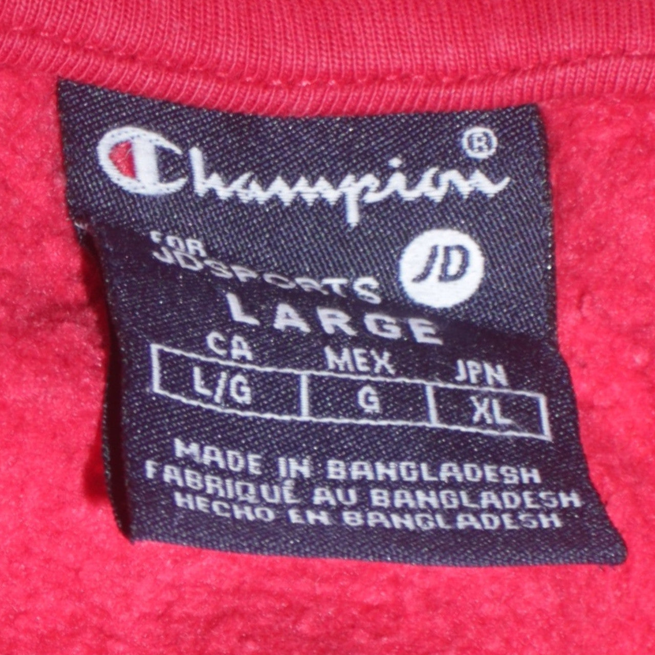 Champion Men's Red Pullover Hoodie Size L Fleece Logo Sweatshirt