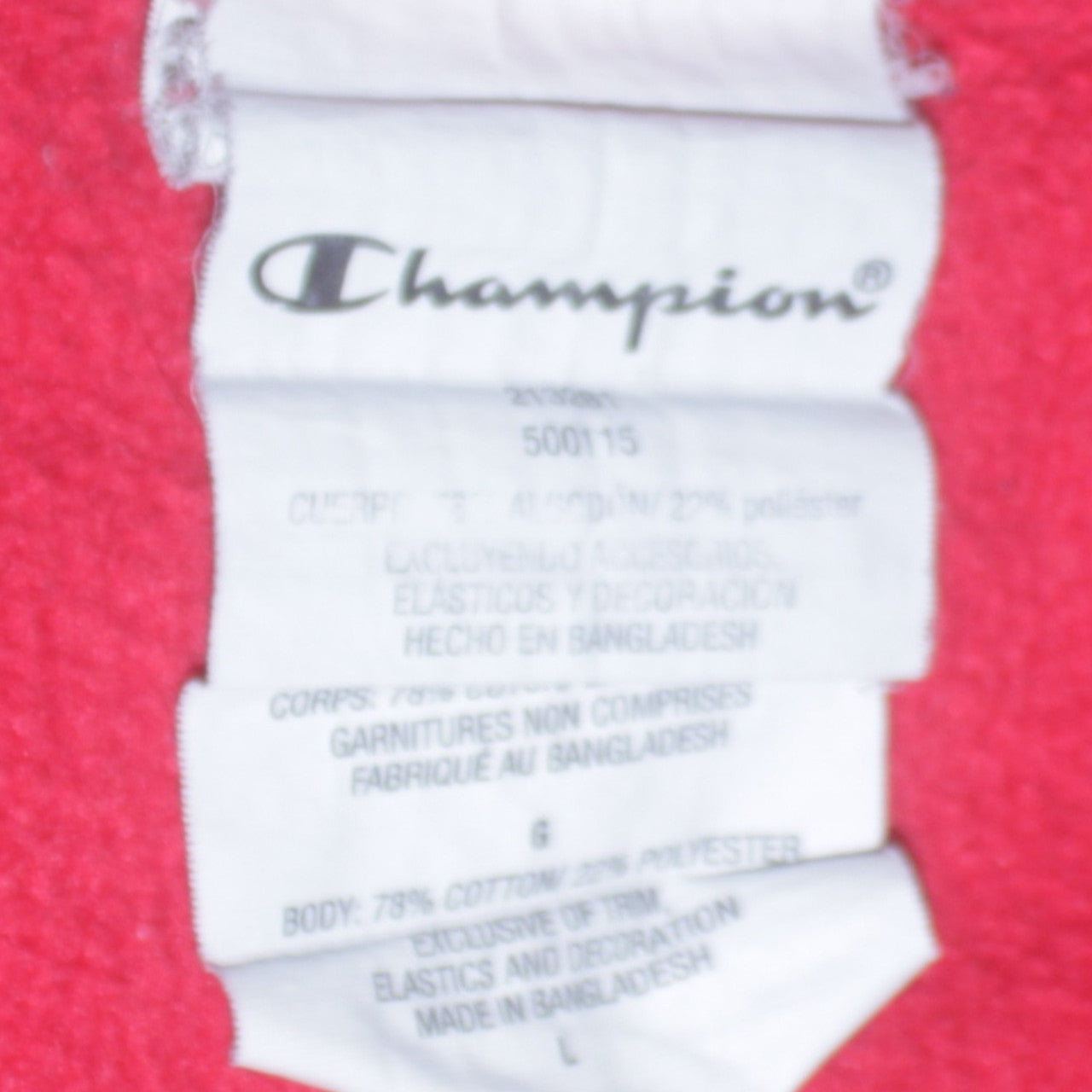 Champion Men's Red Pullover Hoodie Size L Fleece Logo Sweatshirt