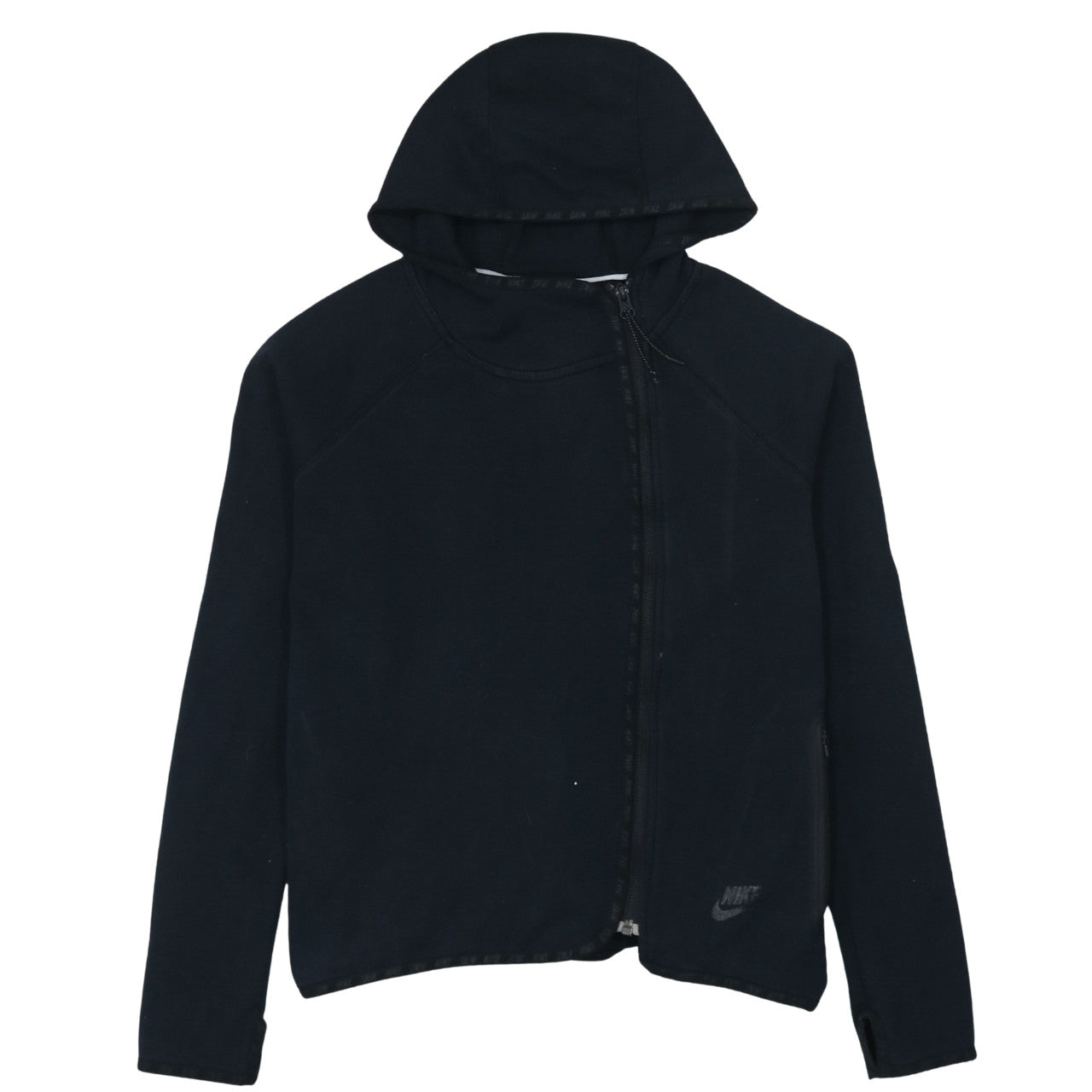 Nike Women's Black Small Full Zip Hoodie Cotton Blend