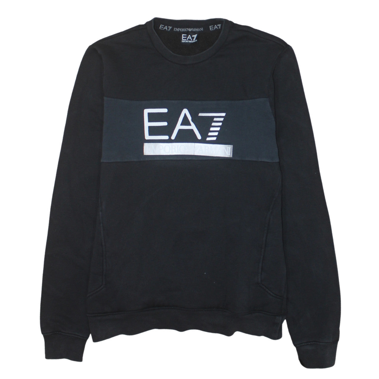 Emporio Armani EA7 Men's Black Logo Sweatshirt M Pullover