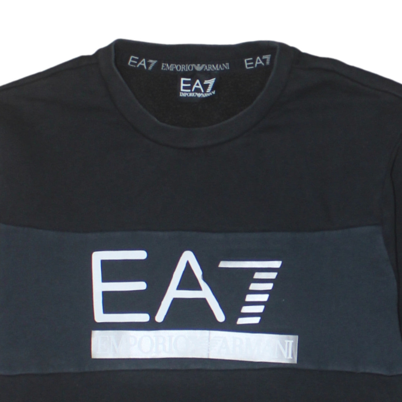 Emporio Armani EA7 Men's Black Logo Sweatshirt M Pullover