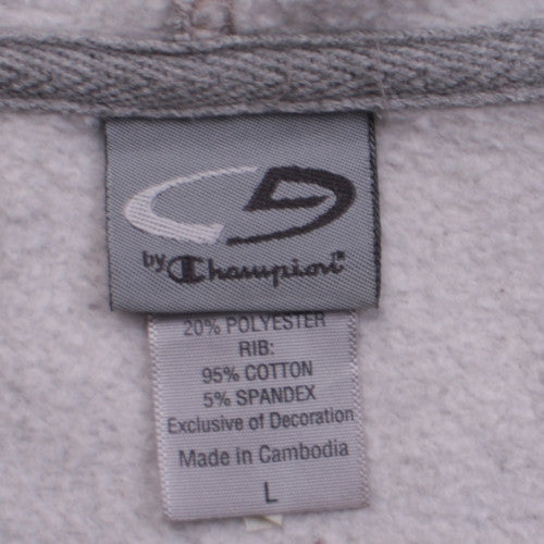 Champion Men's Grey Full Zip Hoodie Size L Hooded Sweatshirt