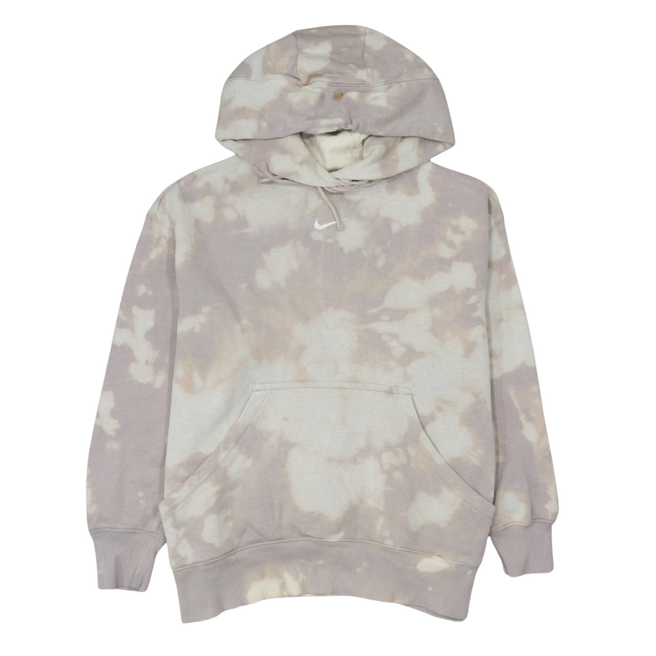 Nike Men Beige Tie Dye Pullover Hoodie Size M Fleece Sportswear
