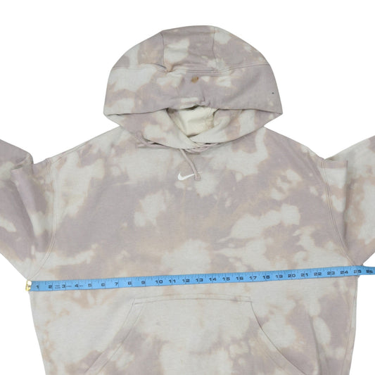 Nike Men Beige Tie Dye Pullover Hoodie Size M Fleece Sportswear