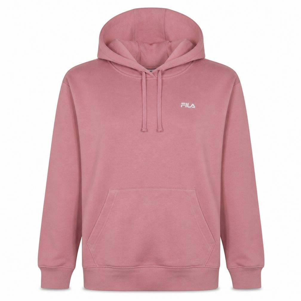Fila Women’s Pink Pullover Hoodie L Embroidered Logo Sweatshirt
