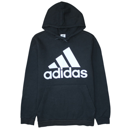 Adidas Men's Black Pullover Hoodie L Sports Fleece Sweatshirt