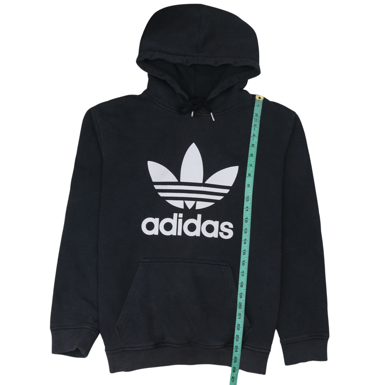 Adidas Men’s Black Pullover Hoodie Size L Trefoil Logo Fleece Sweatshirt