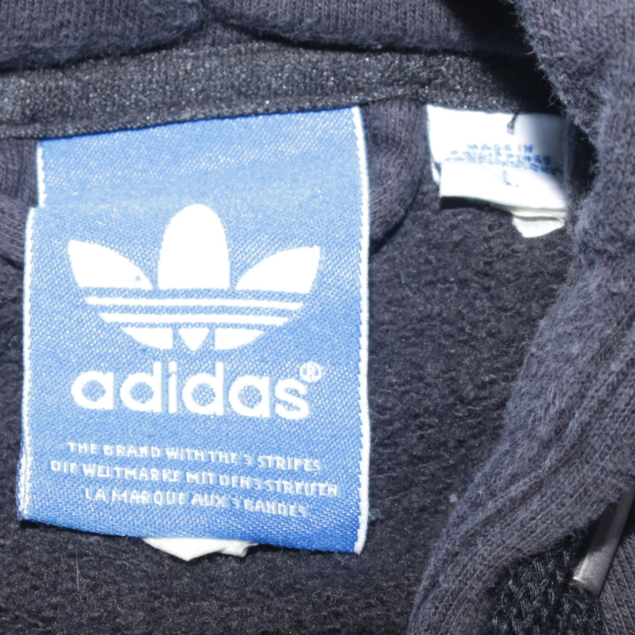 Adidas Men’s Black Pullover Hoodie Size L Trefoil Logo Fleece Sweatshirt