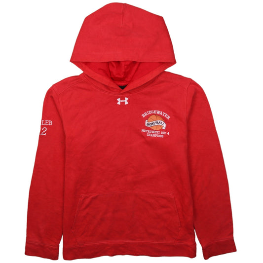 Under Armour Boys Red Pullover Hoodie Bridgewater Basketball YLG