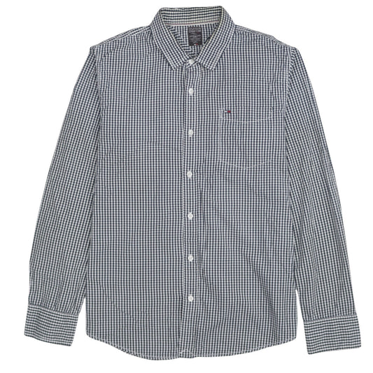 Tommy Hilfiger Men's Blue Check Button-Down Long Sleeve Shirt XL