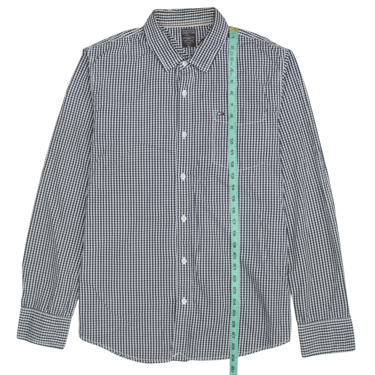 Tommy Hilfiger Men's Blue Check Button-Down Long Sleeve Shirt XL