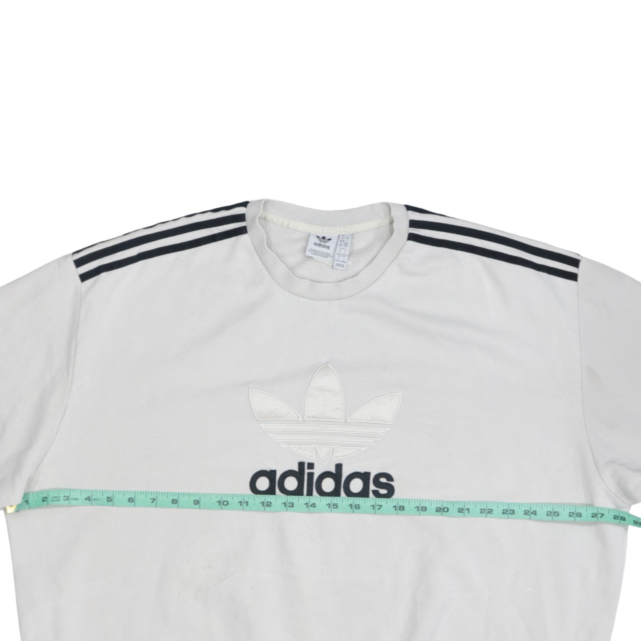 Adidas Men's White Trefoil Logo Pullover Sweatshirt L Fleece