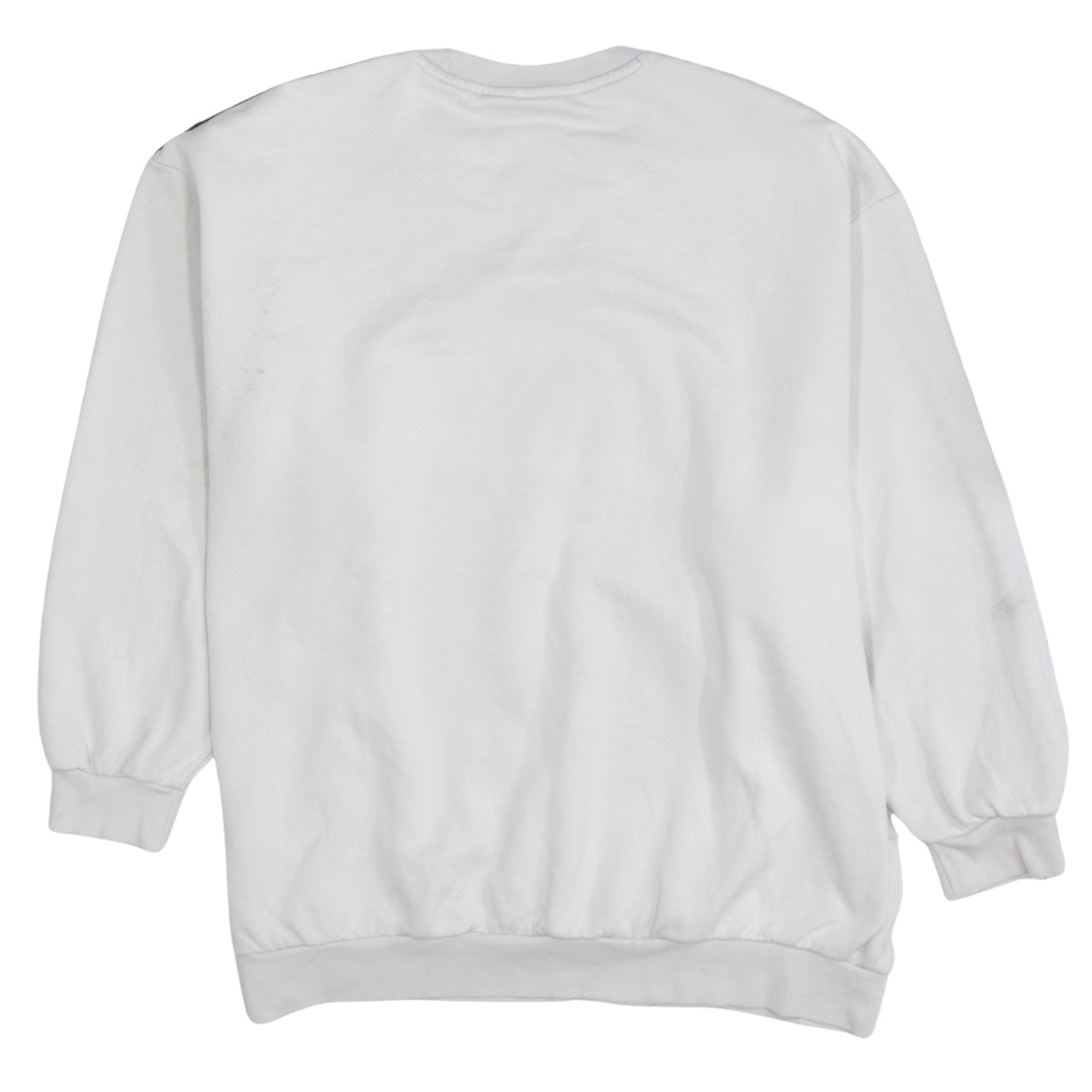 Adidas Men's White Trefoil Logo Pullover Sweatshirt L Fleece