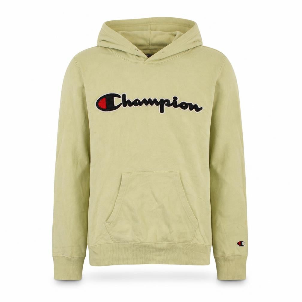 Champion Men's Beige XS Pullover Hoodie with Embroidered Logo