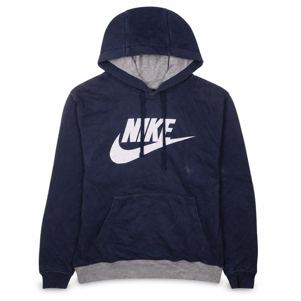 Nike Mens Blue Pullover Hoodie Medium Graphic Logo Sweatshirt