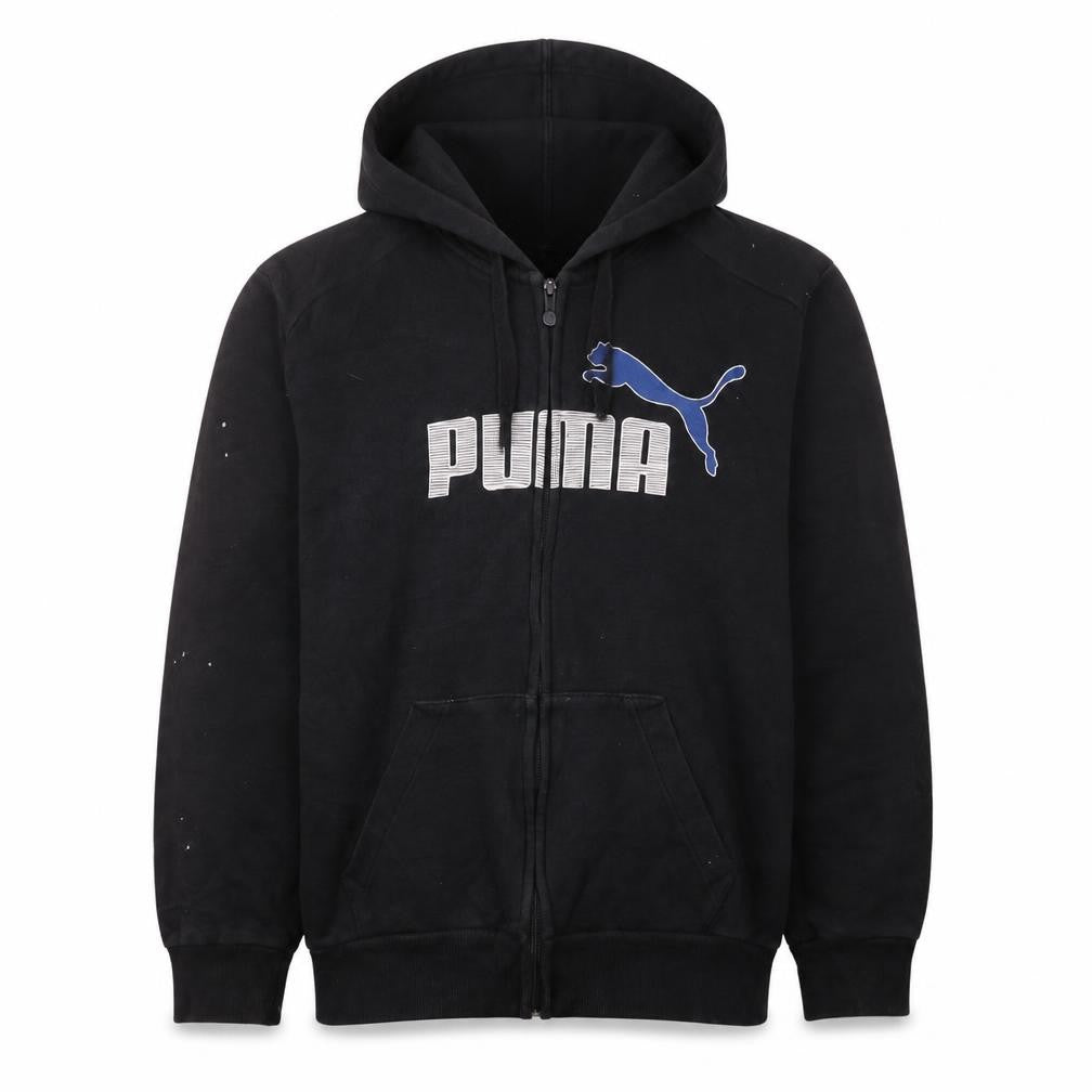 Puma Men's Black Full Zip Hoodie Size S Graphic Logo Sportswear
