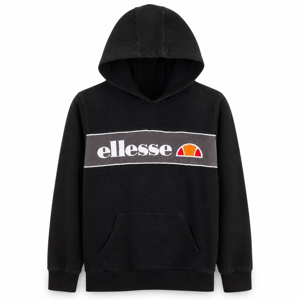 Ellesse Boys Black Pullover Hoodie Size 12-13 Years Logo Graphic Hooded Sweatshirt