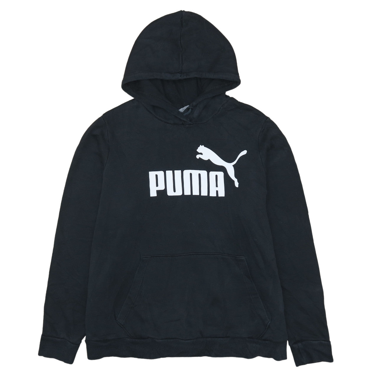Puma Womens Black Pullover Hoodie Sweatshirt Size L Logo Print