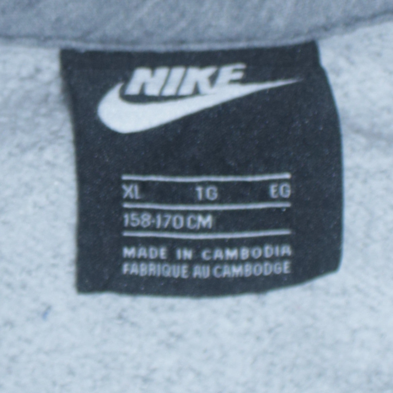 Nike Boys Grey Full Zip Hoodie XL 158-170cm Cotton Blend Casual