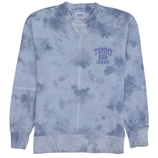 Tommy Jeans Men's Blue Tie Dye Pullover Sweatshirt Size S