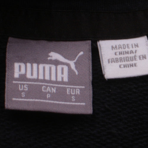Puma Womens Black Small Pullover Hoodie with Logo Detail