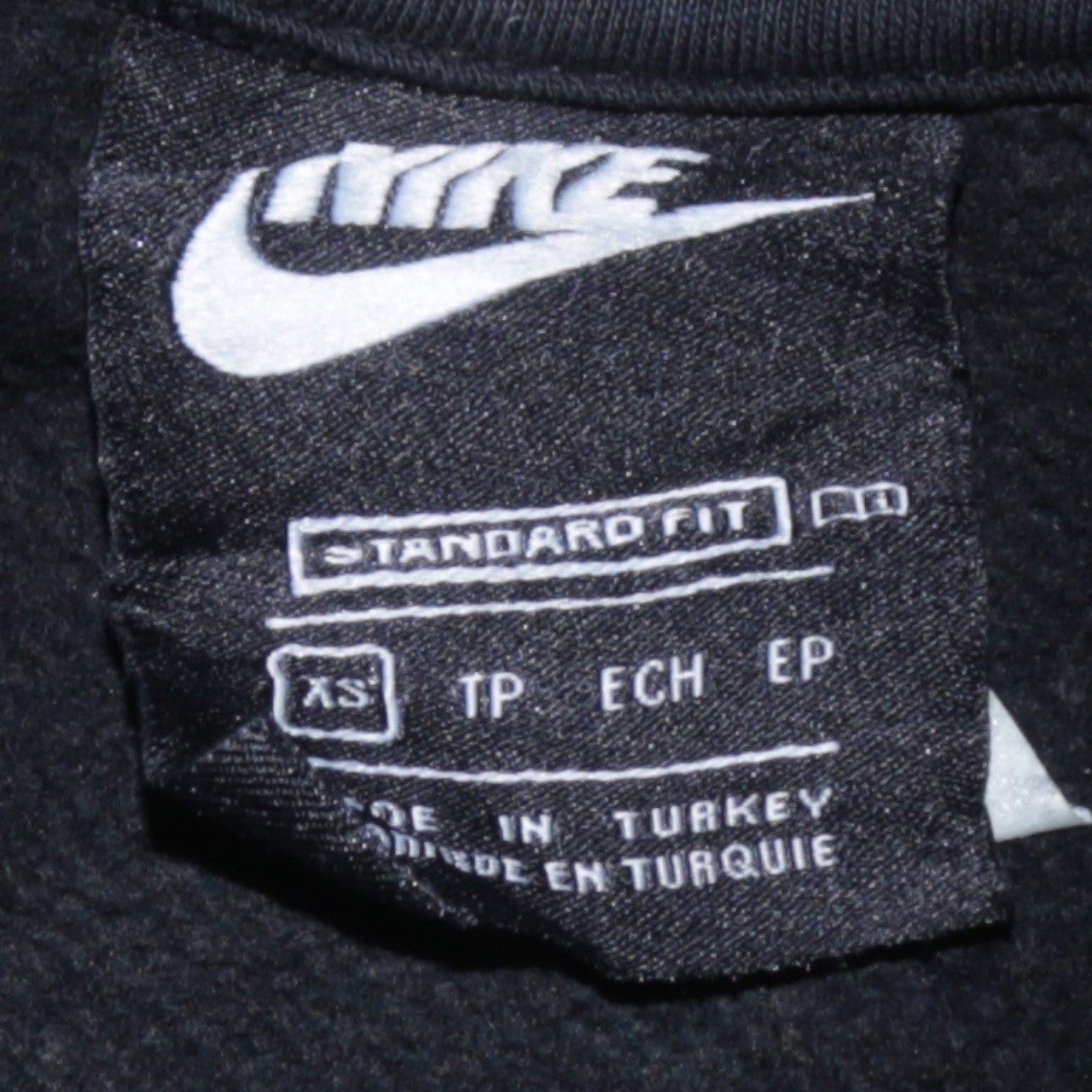 Nike Men's Black XS Pullover Hoodie with Logo Taped Sleeves