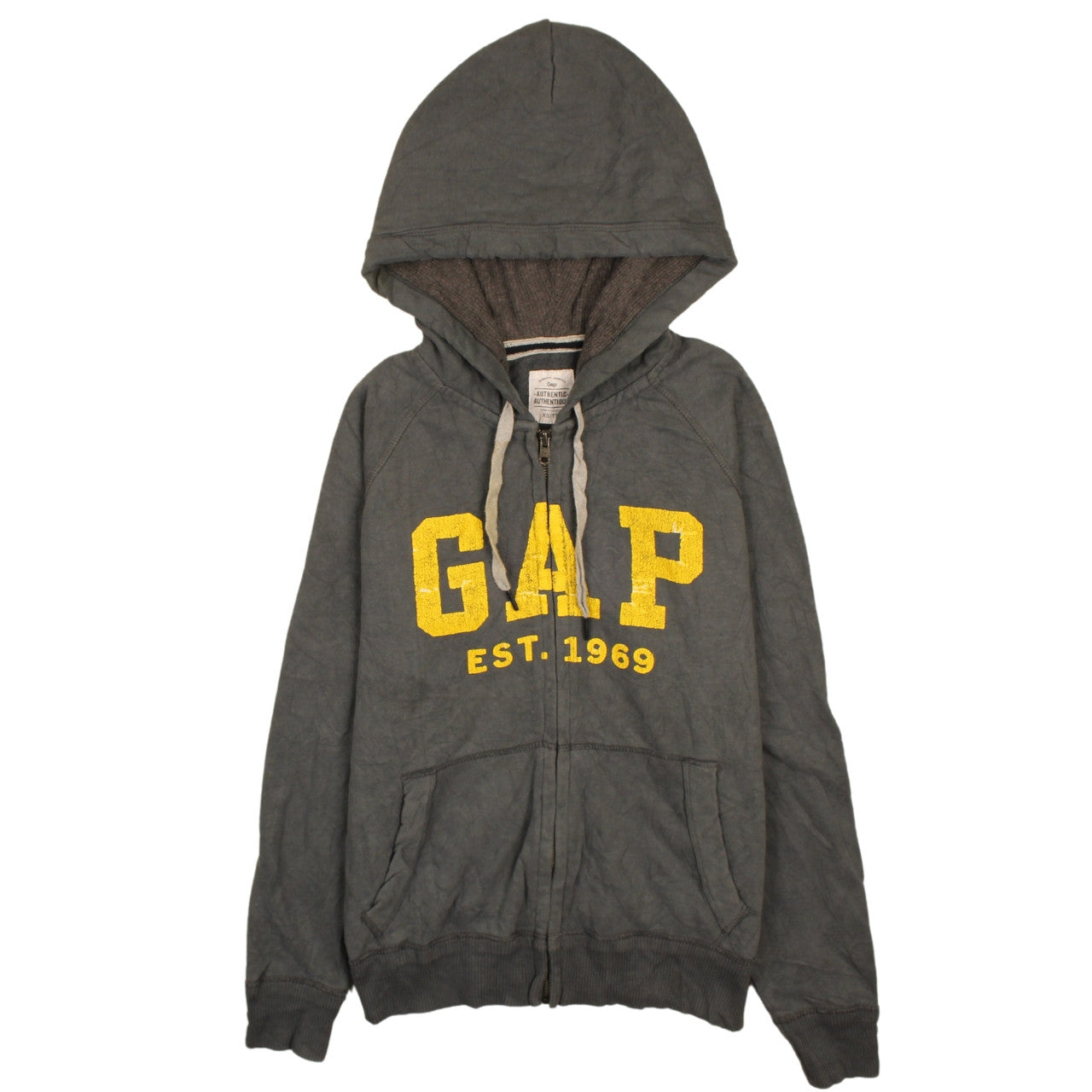 GAP Men's Grey Full Zip Hoodie XS Logo Fleece Sweatshirt