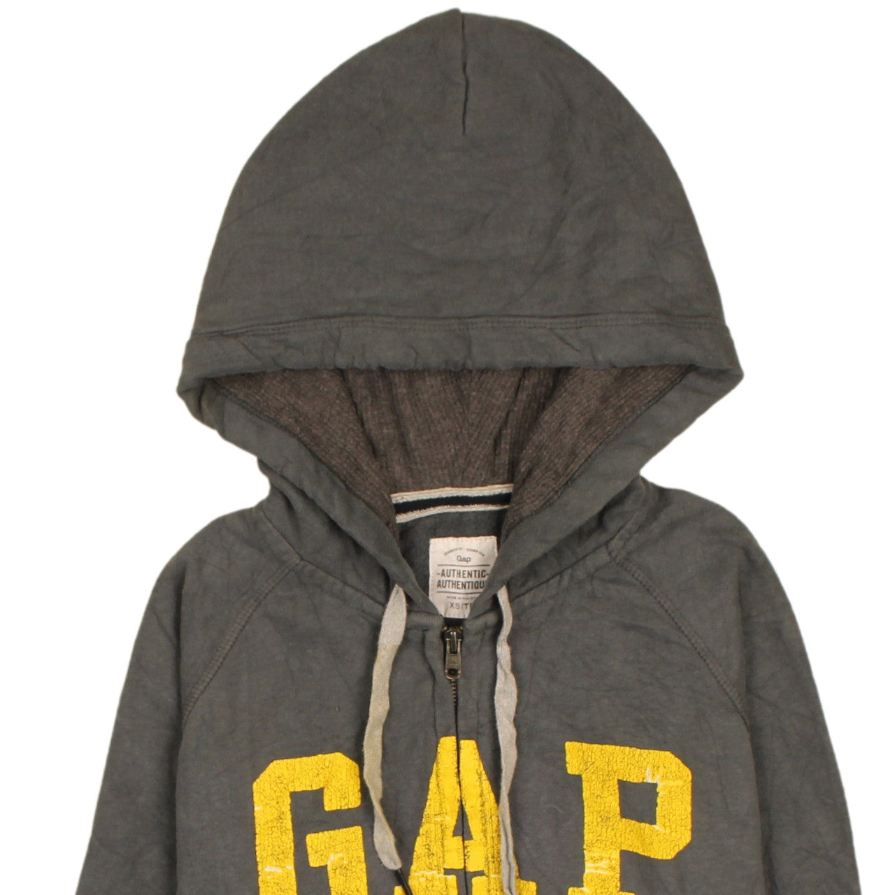 GAP Men's Grey Full Zip Hoodie XS Logo Fleece Sweatshirt