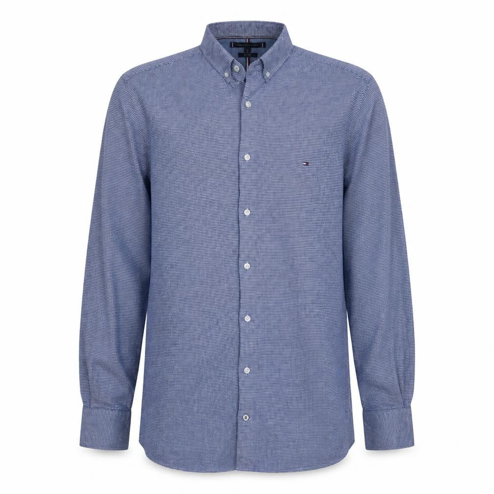Tommy Hilfiger Men's Blue Slim Fit Long Sleeve Button-Up Shirt Size M