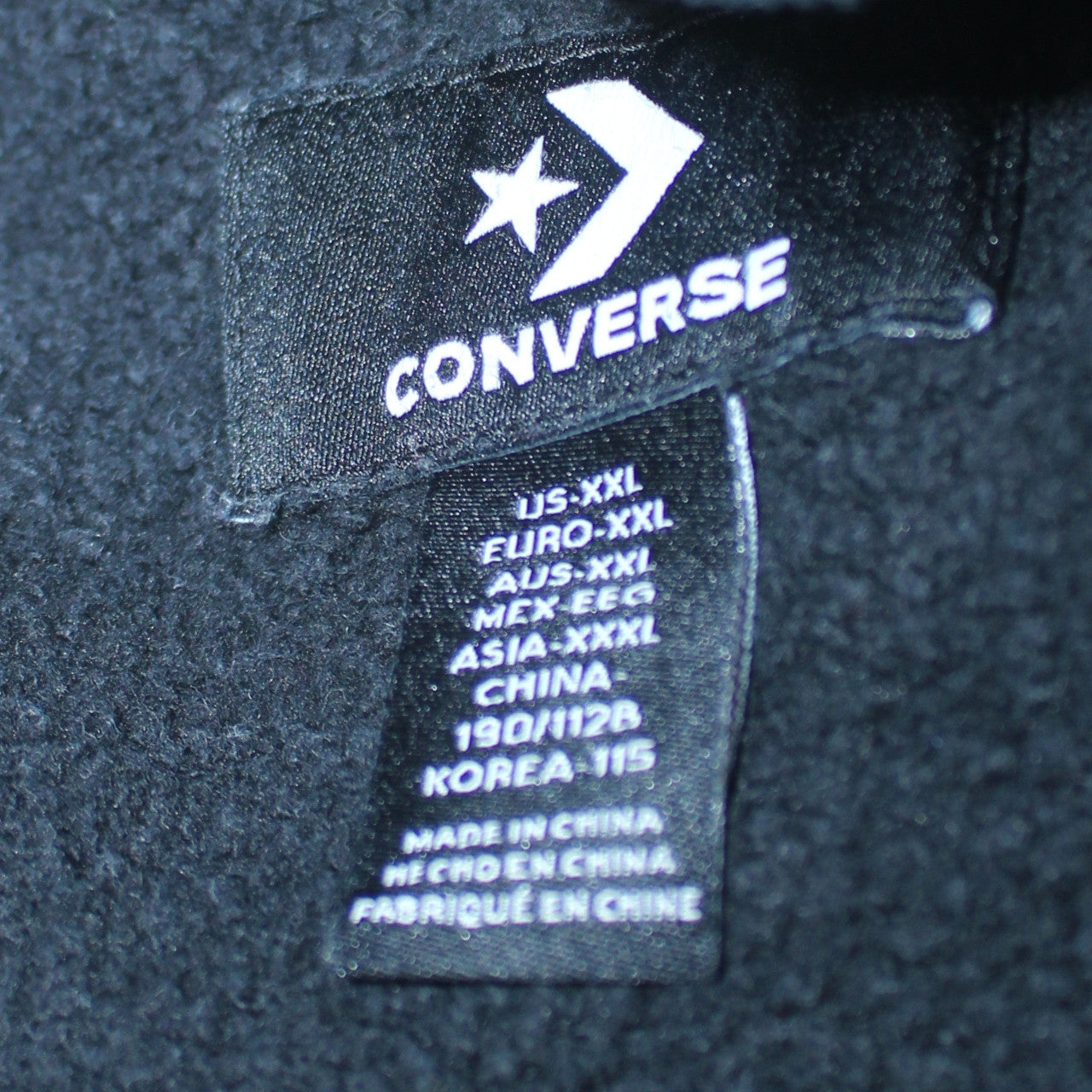 Converse Mens Black 2XL Crew Neck Pullover Sweatshirt