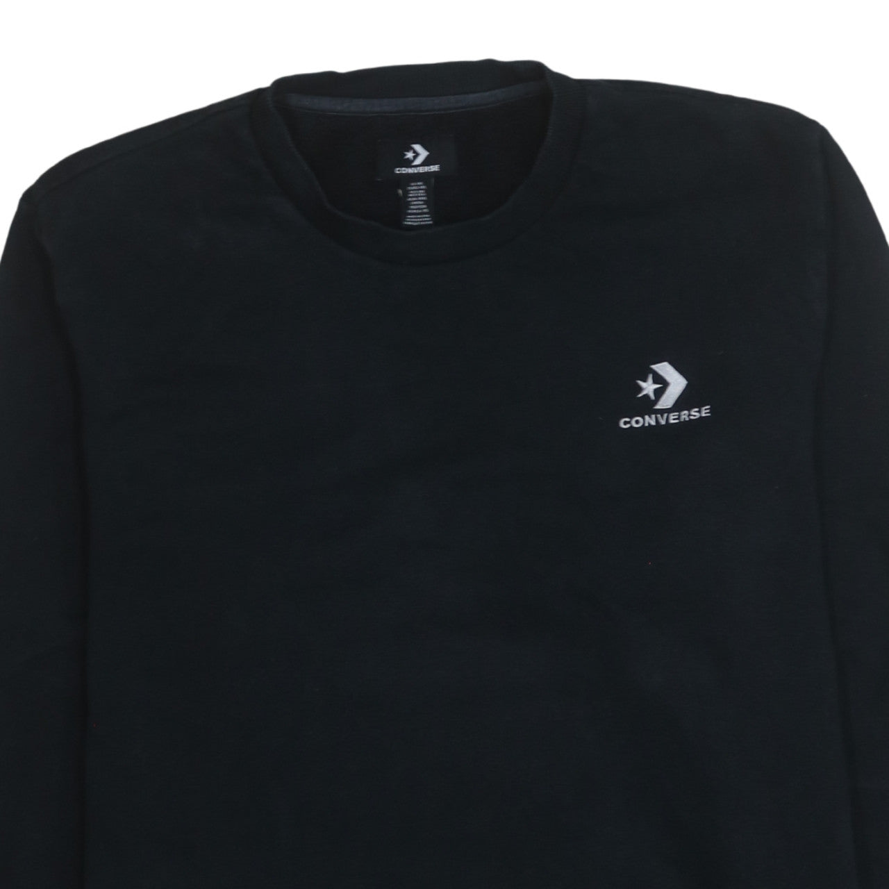 Converse Mens Black 2XL Crew Neck Pullover Sweatshirt