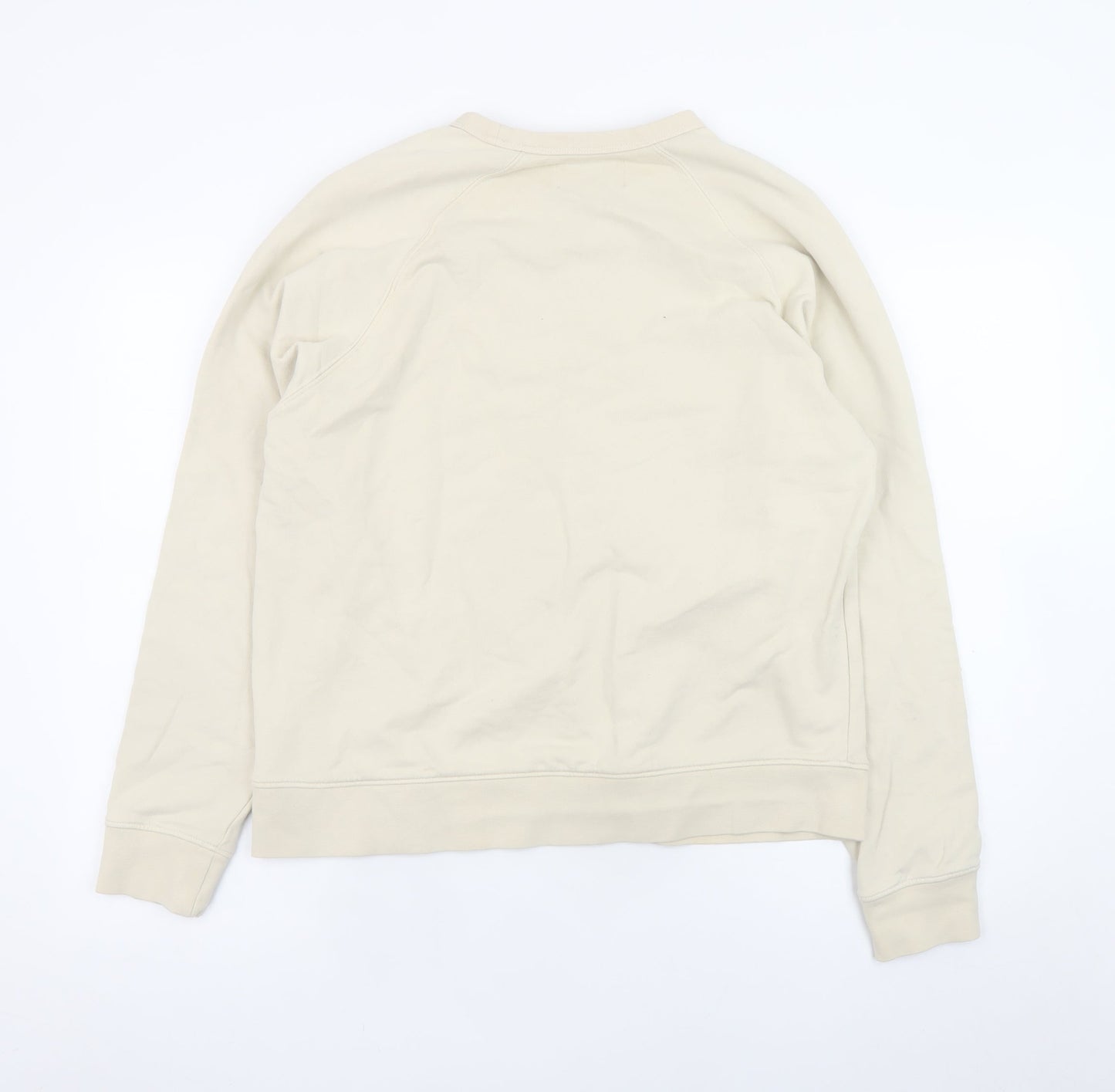 Marks and Spencer Women Beige Cotton Crew Neck Pullover Sweatshirt M