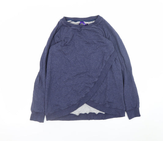 Seraphine Womens Blue Wrap Maternity Sweatshirt XS Viscose Blend