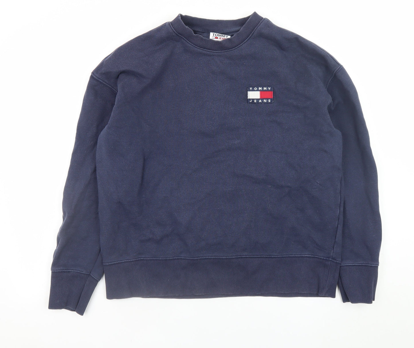 Tommy Jeans Mens Blue Cotton Crew Neck Pullover Sweatshirt M