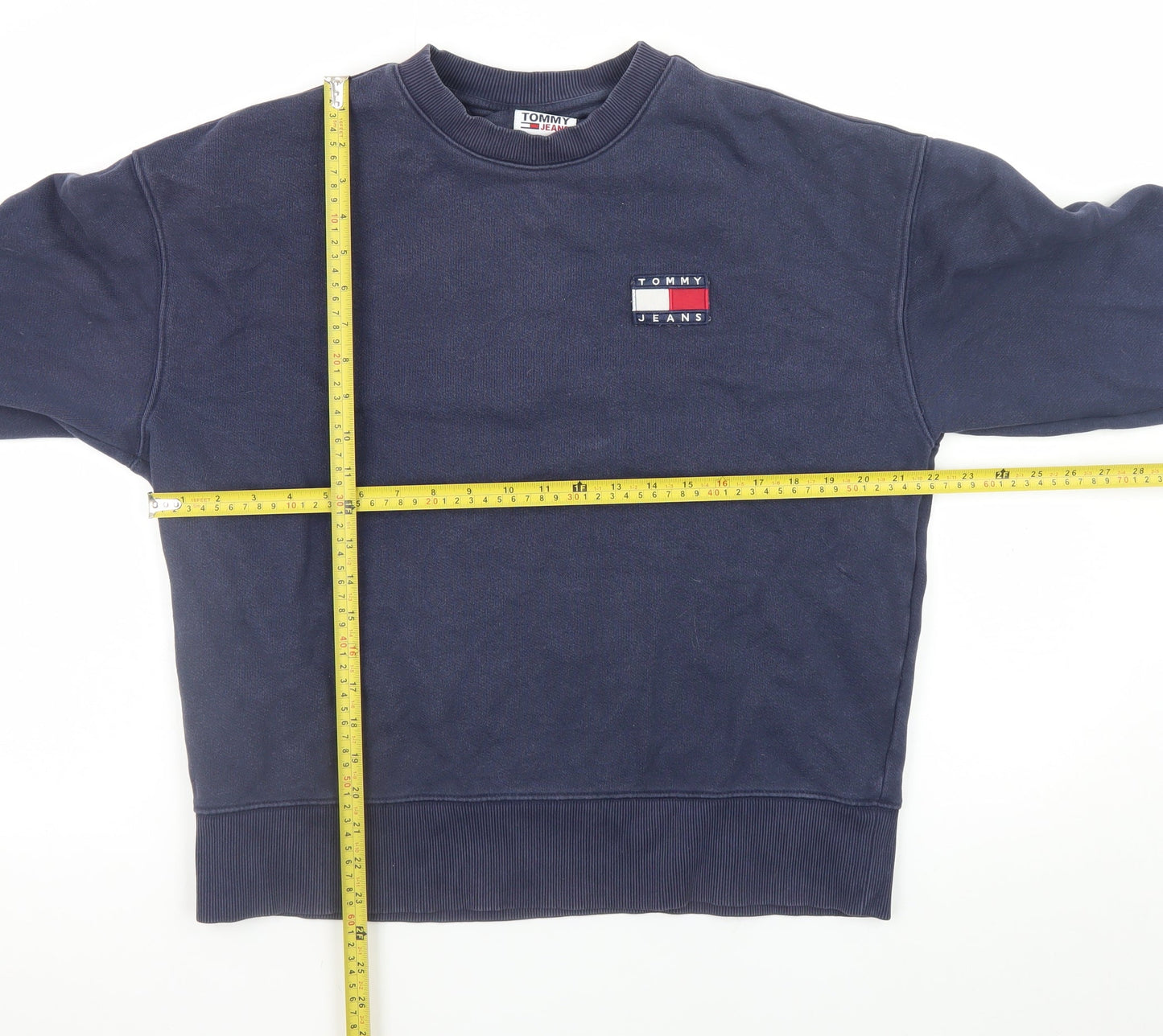 Tommy Jeans Mens Blue Cotton Crew Neck Pullover Sweatshirt M
