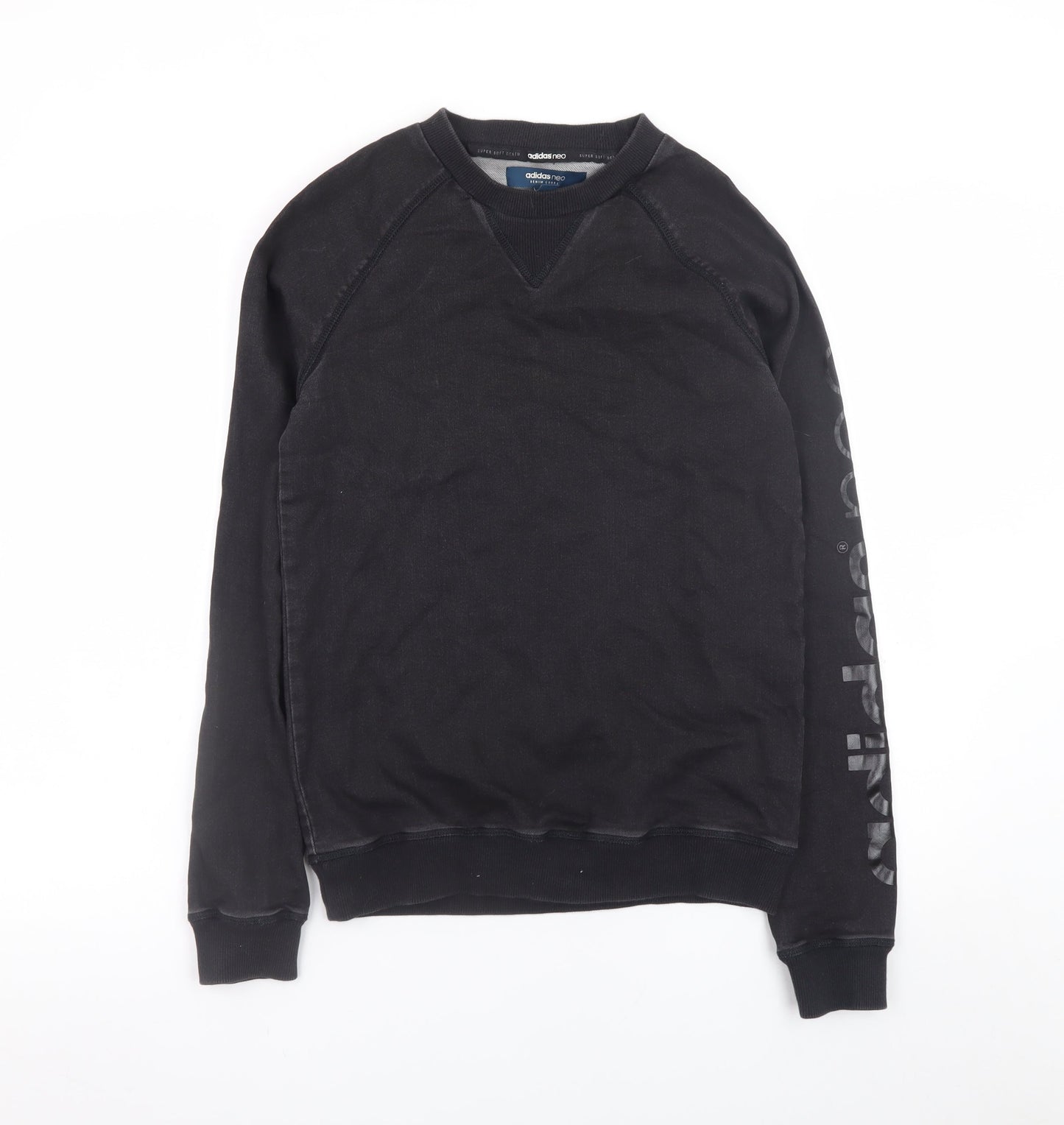 Adidas Neo Men's Black XS Pullover Sweatshirt With Logo Sleeve
