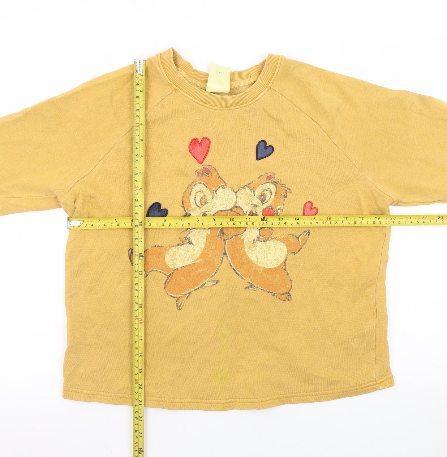 Disney Womens Yellow Chip 'n' Dale Pullover Sweatshirt UK S